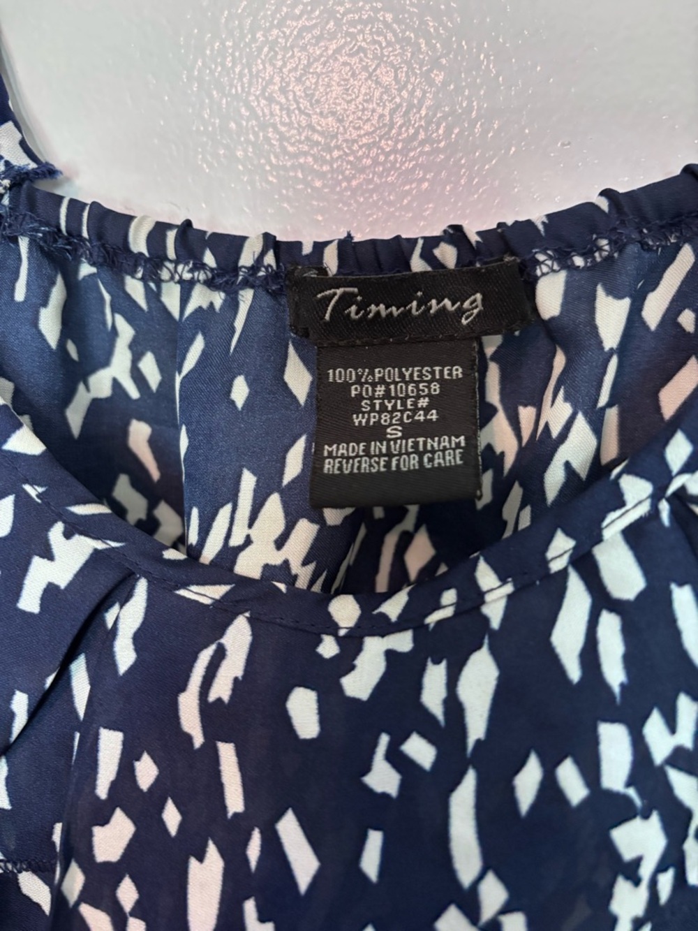 Timing Navy and White Printed Sleeveless Romper Size Small - Picture 3 of 11